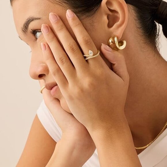 Neiman Marcus 14K Gold Plated Solitaire Engagement Ring - Picture 3 of 4